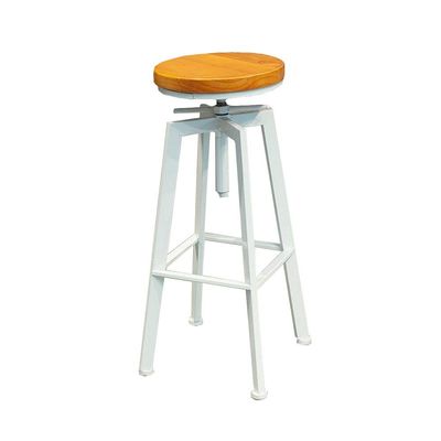 erkebspm Industrial Bar Chair, Iron Chair May Lift Solid Wood Seat/PU Seat Dining Chair Counter Durability (Color : D)