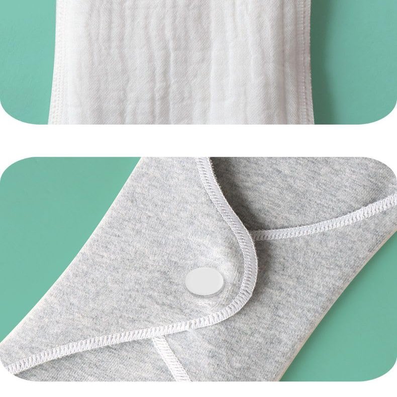 3-Pack Menstrual Cotton Sanitary Napkins, Pure Cotton Gauze Menstrual Sanitary Belt, Breathable and Non stuffy, Washable Menstrual Underwear pad, Better for use During Summer Menstrual Period