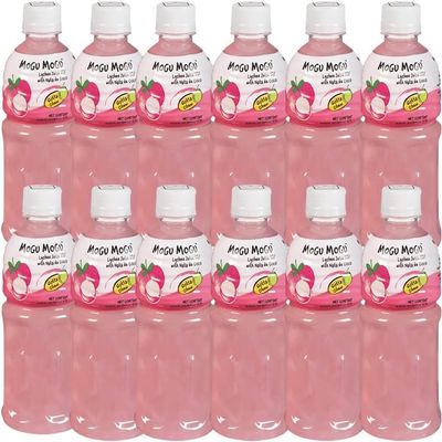 MOGU MOGU Lychee Juice with Nata De Coco, Vitamin D Enriched, 320g, Pack of 24