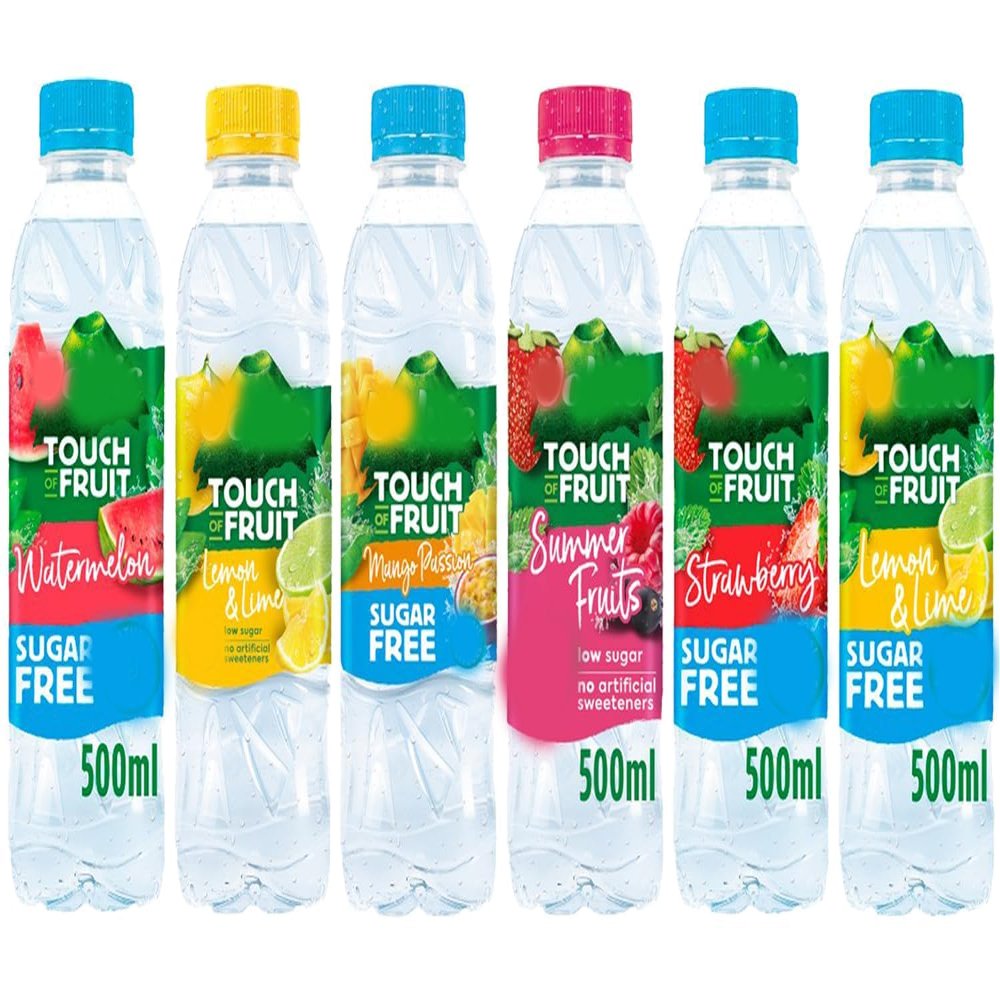 Vollviic Touch Random Mixed Sugar-Free & Low Sugar Variety Flavoured Water PMP 500ml Refreshing Flavoured Still Water Selection for On-the-Go Hydration (6 x Random Mixed Bottles)