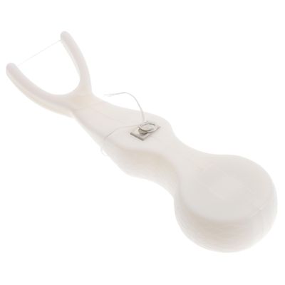 CALLARON Reusable Dental Floss Holder, Portable ABS+Nylon Floss Stick Rack for 360 Full Cleaning, White, Travel and Home Oral Care