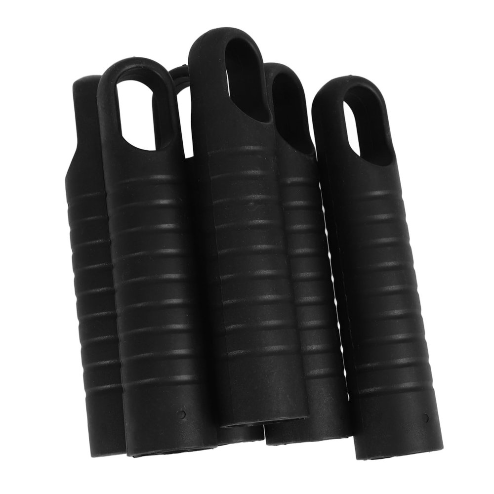 DEARMAMY 6pcs Black Broom Handles with Pp Material and Hand Protection Feature Mop Handle End Caps for Timesaving Floor Cleaning and Household Use