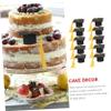 GALPADA 10pcs Mini Graduation Hat Cake Decorations, Graduation Season Souvenir Ornament, Yellow Tassel Paper Polyester, Lightweight Party Props for Cupcakes and Cakes view 4