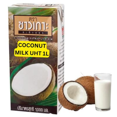 Thai Coconut milk UHT Unsweetened Chaokohs 1000ml - Long life Non Dairy Vegan Milk for Drinks, Desserts, Curry & More (1L)
