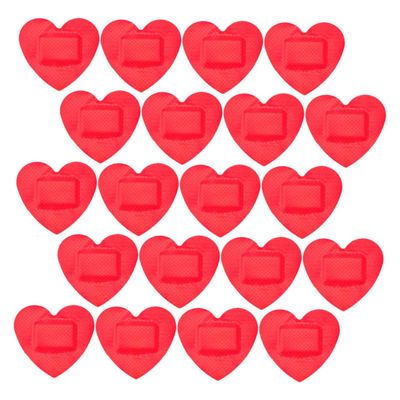BRIGHTFUFU 25pcs Heart-Shaped Adhesive Bandages for Sensitive Skin Patches for Outdoor and Emergency Use for Camping and Hiking