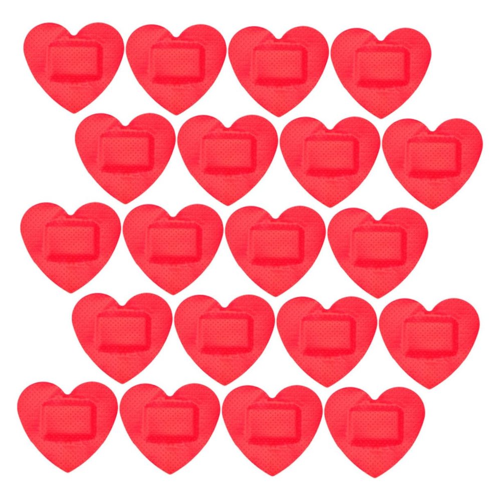 BRIGHTFUFU 25pcs Heart-Shaped Adhesive Bandages for Sensitive Skin Patches for Outdoor and Emergency Use for Camping and Hiking