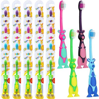 100 Pcs Kids Toothbrushes Bulk, Individually Wrapped Toothbrush with Covers and Suction Cup, Soft Bristles Manual Baby Toothbrushes for School Daycare Travel Oral Hygiene