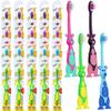 100 Pcs Kids Toothbrushes Bulk, Individually Wrapped Toothbrush with Covers and Suction Cup, Soft Bristles Manual Baby Toothbrushes for School Daycare Travel Oral Hygiene view 1