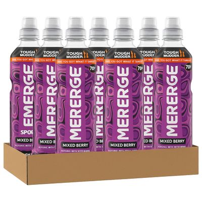 Emerge Isotonic Mixed Berry 70p PMP Sports Drink, 500ml Bottles, Pack of 12 by Kinbos