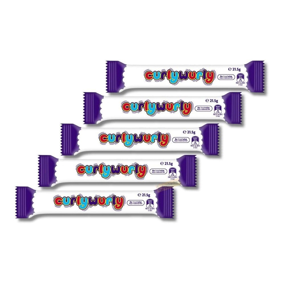Chocolate Bar Bundle with Curly Wurly Fun & Chewy Chocolate Treat Selection For Snacking, gifting, lunchboxes, party bags, and on-the-go treats. (5x)