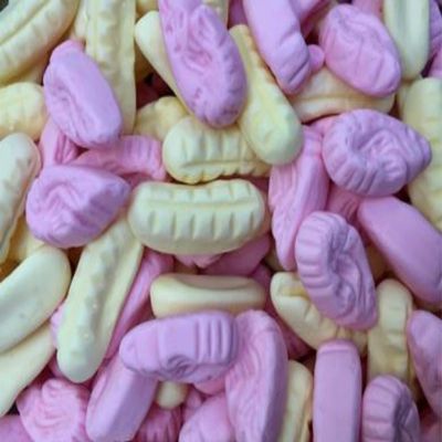 Banana and Shrimp Sweets | Pink Yellow Foam Treat Retro MIx | Halal (2.5kg)