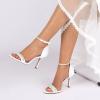 Gycdwjh Women's Ivory Bridal Sandals Peep Toe Stiletto Heel Pumps Crystal Satin Ankle Strap Evening Party Prom Wedding Dress Shoes,Rose red,6 UK view 2