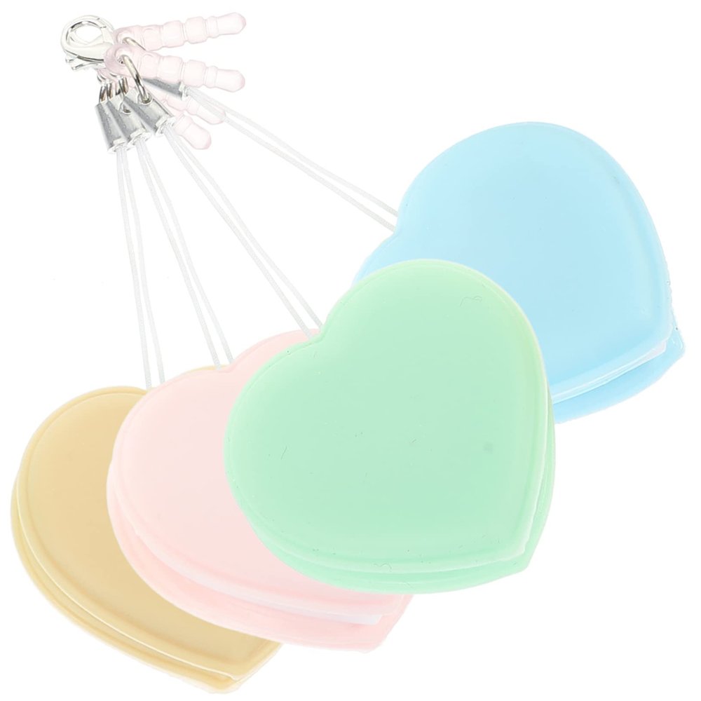 BESTYASH Screen Cleaning Cloths Lightweight and Compact Heart-Shaped 4pcs Silicone and Pp Material Reusable Remove Random Color for Mobile Phones and Camera Lenses to Store in Purse Or Camera Bag
