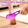 Glass Foot File, 2 Pack Crystal Glass Callus Remover Foot Scrubber and Heel Scraper for Men, Women, Dead Skin Removal Pedicure Tool (Rose Red) view 2