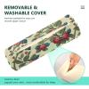 miaozhen Wild Floral Red Cyan Neck Roll Pillow Cover Decorative Cylinder Pillows for Bed soporte para el Cuello 5.5''x17'' view 4