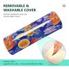 miaozhen Fresh Salmonberry Fruit Royal Blue Round Pillow Kids Round Pillow for Back almohada para rodillas 5.5''x17'' view 4