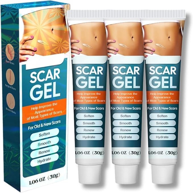 Scar Removal Cream,Advance Scar Gel for Surgical Scars,Burns, Acene,C-Section,Stretch Marks,Scar Remover Gel,Face & Body Scar Removal Cream for Old & New Scars,for Women Men (3)