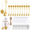 byepica 25 Sets Bridal Shower Favors Kit, Heart-Shaped Tea Infusers, Leaf Tea Spoons, Organza Bags, Thank You Cards Perfect Wedding Souvenirs for Guests view 1