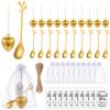 byepica 25 Sets Bridal Shower Favors Kit, Heart-Shaped Tea Infusers, Leaf Tea Spoons, Organza Bags, Thank You Cards Perfect Wedding Souvenirs for Guests view 4