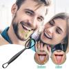Double-Headed Fan-Shaped Tongue Cleaner, Tongue Scraper, Stainless Steel Tongue Cleaner, Improves Or al Hygiene, Reduces Bad Breath, 6.1x1.5 Inches, Daily Cleaning, Family, Adults view 2
