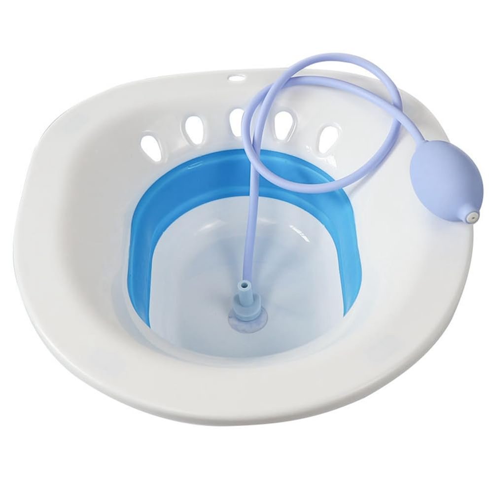 Sitz Bath, Sitz Bath for Hemorrhoids, Sitz Bath for Toilet Seat, Postpartum Care, Steam Seat for Women, Flusher Hose