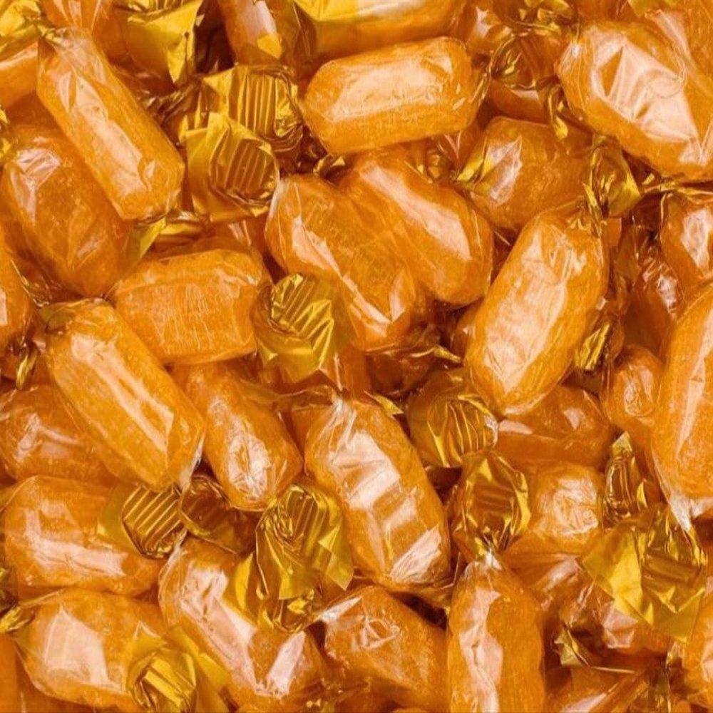 Cough Candy Twists | Hard Boiled Orange Sweets | Traditional Sweets | Vegetarian (1kg)