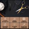 Ontaki 5.5" Beard & Hair Trimming Scissors - Professional Japanese Steel Hand-Forged Barber Shears for Mustache, Bangs, Men (Gold/Brass) - Hair Scissors view 3