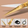 Ontaki 5.5" Beard & Hair Trimming Scissors - Professional Japanese Steel Hand-Forged Barber Shears for Mustache, Bangs, Men (Gold/Brass) - Hair Scissors view 4