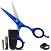 Ontaki 5.5" Beard & Hair Trimming Scissors - Professional Japanese Steel Hand-Forged Barber Shears for Mustache, Bangs, Men (Midnight Blue) - Hair Scissors view 1