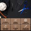 Ontaki 5.5" Beard & Hair Trimming Scissors - Professional Japanese Steel Hand-Forged Barber Shears for Mustache, Bangs, Men (Midnight Blue) - Hair Scissors view 3