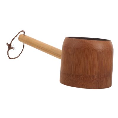 ABOOFAN Bamboo Bath Water Scoop with Hanging Rope, Natural Bamboo Shower Ladle for Hair Rinsing and Bathing, Lightweight Bathroom Dipper Cup for Home Sauna and Shower Use