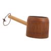 ABOOFAN Bamboo Bath Water Scoop with Hanging Rope, Natural Bamboo Shower Ladle for Hair Rinsing and Bathing, Lightweight Bathroom Dipper Cup for Home Sauna and Shower Use view 1