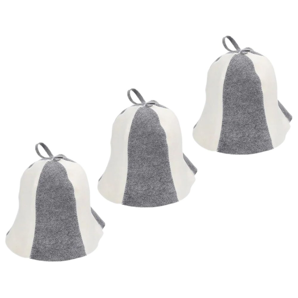 FJIXUO Sauna Hat 3 Pcs Felt Sauna Hats Thick Sauna Hats Protective Sauna Hats Comfortable Sauna Caps Sauna Hat