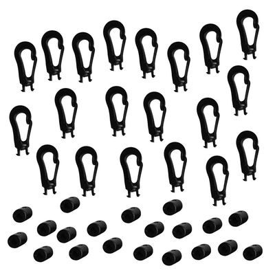 20 Pieces Plastic 5mm Shock Bungee Cord Karabiner Hook Elastic Cord Rope End