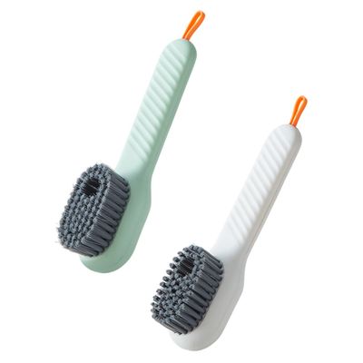 WRITWAA 2Pcs Multifunctional Liquid Shoe Brushes with Super Soft Bristles and Comfortable Plastic Handles for Household Cleaning and Laundry Use