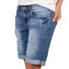 Generisch Women's summer trousers, short sexy jeans, high waist, thin hole short trousers with pockets, summer casual loose short capri trousers women's summer, blue, XL view 1