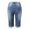 Generisch Women's summer trousers, short sexy jeans, high waist, thin hole short trousers with pockets, summer casual loose short capri trousers women's summer, blue, XL view 4