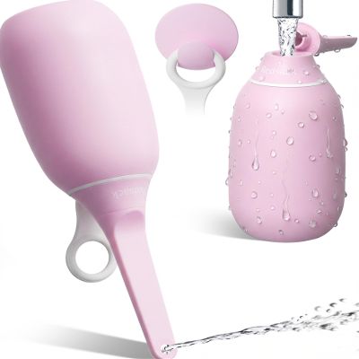 Upside Down Peri Bottle for Postpartum Care&Recovery,Personal Cleaning for WomenFast Water Filling and No Leaking , Wall-Mounted Tidy Storage, Portable Access, Space Saving (Pink, Large Size)