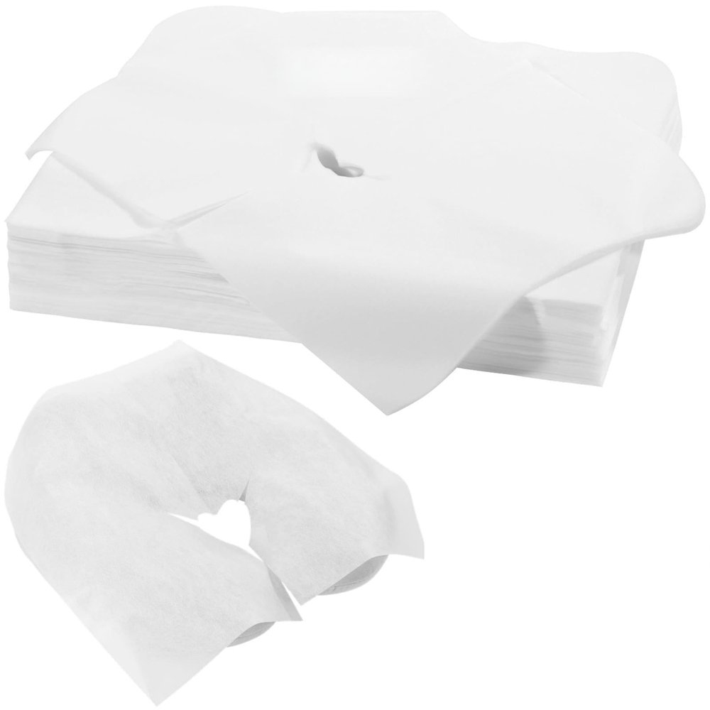100 Disposable Massage Headrest Covers, Single-Use Face Cradle Cushions for Professional Beauty & Skincare Treatments
