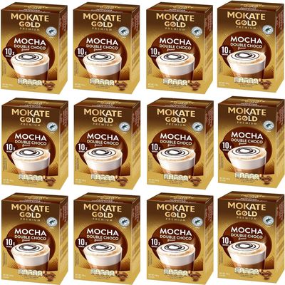 Mokate Gold x10 Premium Mocha Double Chocolate Coffee Sachets - Pack of 12 (Total 120 Sachets)