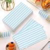100 Pcs Blue and White Striped Paper Napkins - Disposable Blue Striped Dinner Napkins for Bathroom Wedding Birthday Baby Shower Picnic Party Supplies view 4
