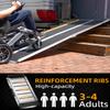 PURFINO Portable Wheelchair Ramp 213CM, 363KG Capacity, Non-Slip Aluminium Folding Ramp with Carborundum Surface for Steps, Thresholds, Kerbs, Stairs and Cars view 3