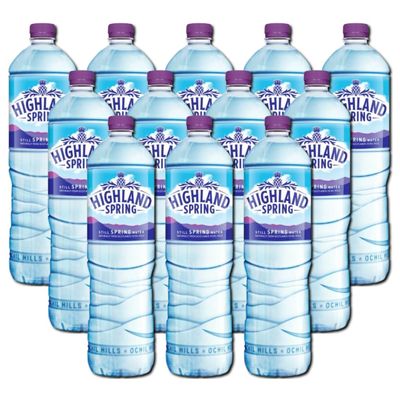 HS Still Spring Water from Scotland's Ochil Hills Refreshing and Hydrating Water 1.5L Bottle Recyclable (Pack of 12)