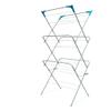 TB1 Products Foldable Clothes Airer with 24 Rails Heavy Duty Laundry Drying Rack for Indoor & Outdoor Use Compact Clothes Horse for Towels, Bedding & Garments No Assembly Needed (Silver & Blue) view 1