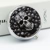 Black and White Skulls Pill Box 3 Compartment Small Pill Case with Mirror for Purse & Pocket Travel Medicine Organizer Daily Medication Container Portable Pillbox Metal Medicine Box Round Meds Case view 4