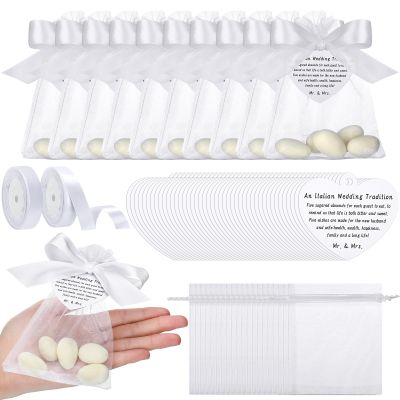 Fullhawl 202 Pcs 100 Sets Italian Wedding Favor Kit, No Almonds