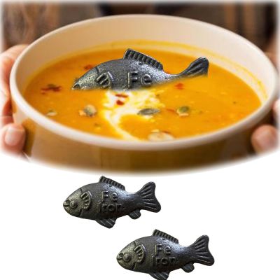 Iron Fish for Iron Deficiency Ir-on Fish for Cooking Nautical Animal Decor & Dietary Supplement Prenatal Nutrition Support | Infused Cooking Aid Reusable (2)