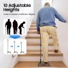 Stair Climbing Cane 2-in-1 Function Half Steps Walker Aid 4 Prong Base Adjustable Sticks Up and Down Stairs Assist Device 150kg Load Capacity for Elderly und Disabled view 3