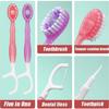 5 in 1 Mini Travel Toothbrush, Disposable Multi-Functional Oral Care Set Tool 4 Flavors, Portable Multi-Functional 5 in 1 Toothbrush view 4