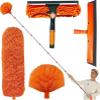 6m High Reach Telescopic Duster Kit with Adjustable Extension Pole (1.54.9m), Telescopic Cleaning Brush and Microfibre Head for Ceilings, Windows and Cobwebs view 1